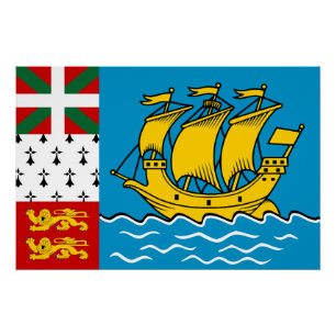 Saint Pierre and Miquelon Flag Poster