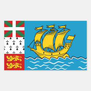 Saint Pierre and Miquelon Flag Rectangular Sticker