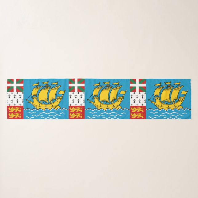 Saint Pierre and Miquelon Flag Scarf (Front (Horizontal))