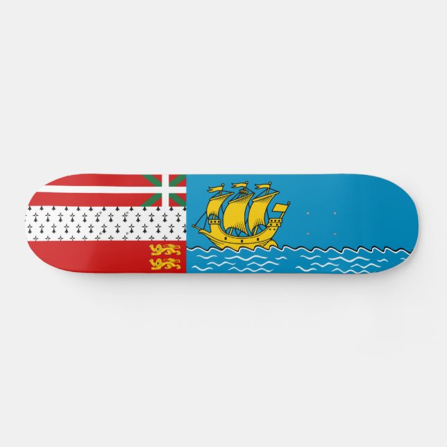 Saint Pierre and Miquelon Flag Skateboard (Horz)