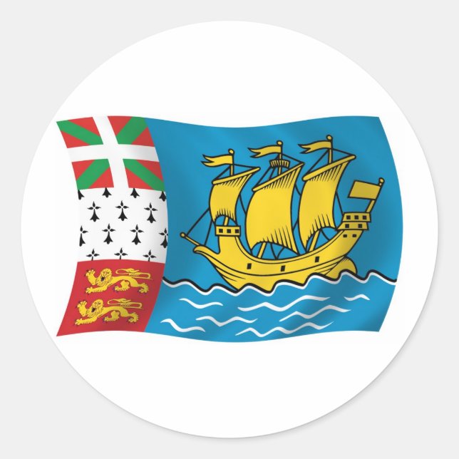 Saint Pierre And Miquelon Flag Sticker (Front)