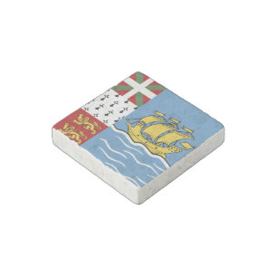 Saint Pierre and Miquelon flag Stone Magnet