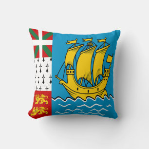 Saint Pierre and Miquelon Flag Throw Pillow