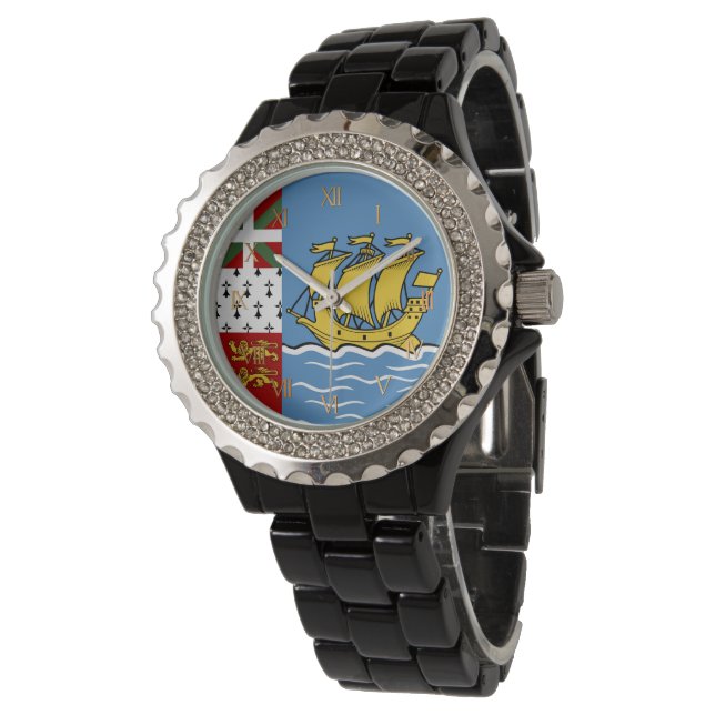 Saint Pierre and Miquelon flag Watch (Angled)