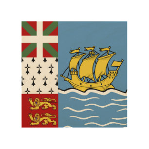 Saint Pierre and Miquelon flag Wood Wall Art