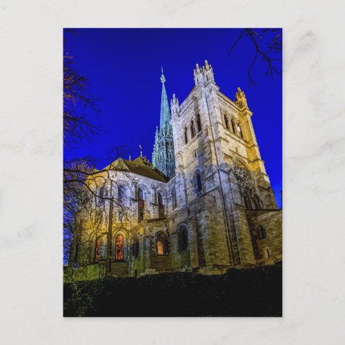 Saint_Pierre cathedral in Geneva Switzerland Postcard
