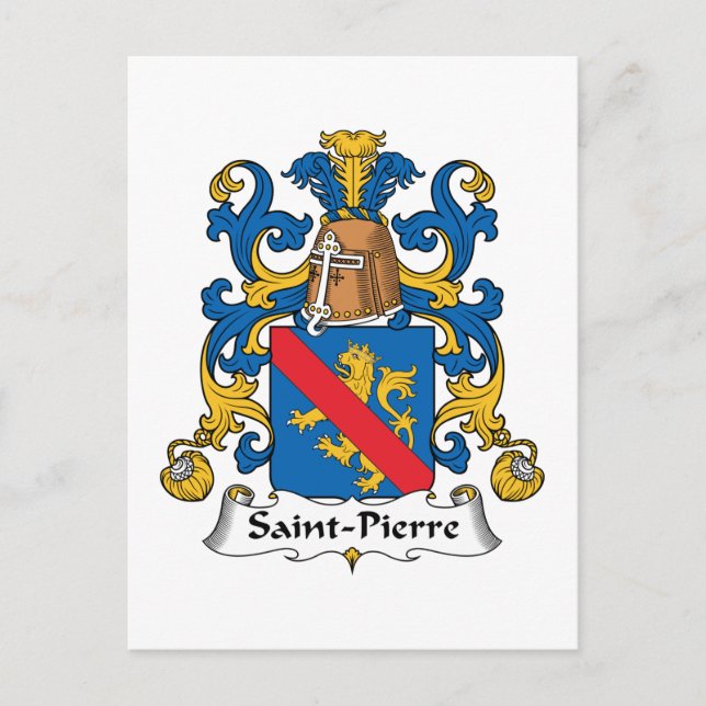 Saint-Pierre Family Crest Postcard (Front)