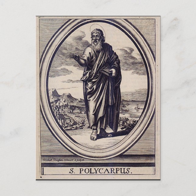 Saint Polycarp of Smyrna Martyr and Church Father Postcard (Front)