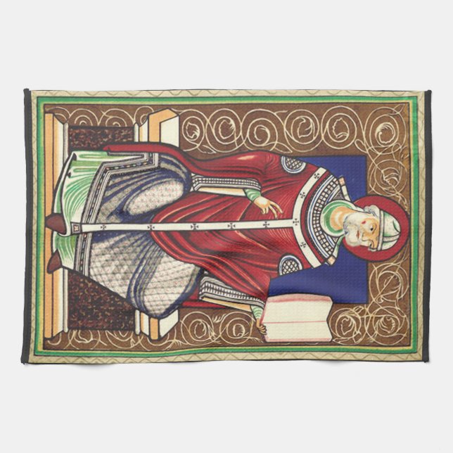  Saint Pope Gregory the Great Kitchen Towel (Horizontal)