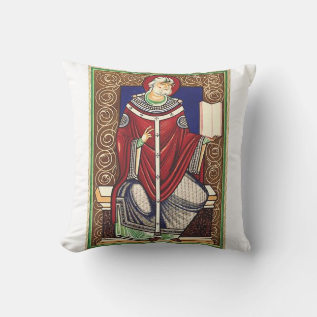  Saint Pope Gregory the Great Throw Pillow (Front)