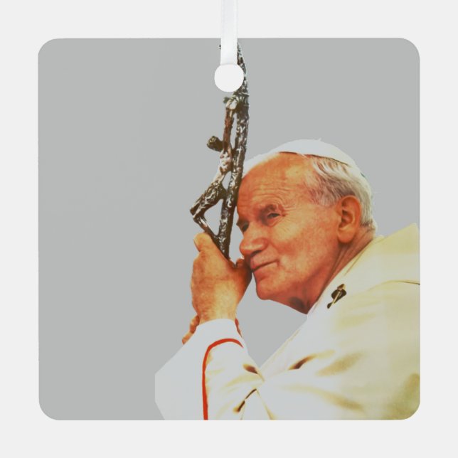 Saint Pope John Paul II  Metal Ornament (Front)