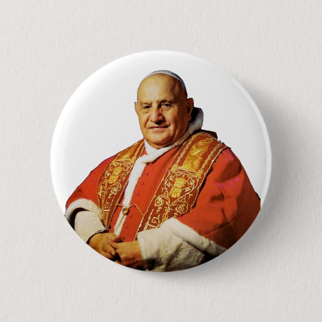 Saint Pope John XXIII head of the Catholic Church Button (Front)