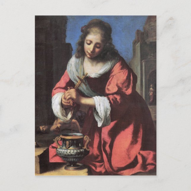 Saint Praxedis by Johannes Vermeer Postcard (Front)