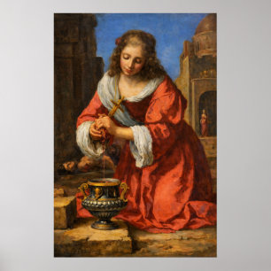 Saint Praxedis by Johannes Vermeer Poster