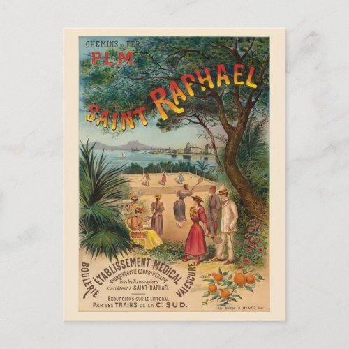 Saint_Raphal France Vintage Poster 1893 Postcard