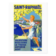 Saint Raphael France Vintage Poster Postcard at Zazzle