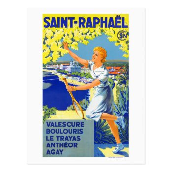 Saint Raphael France Vintage Poster Postcard by vintage_treasure at Zazzle