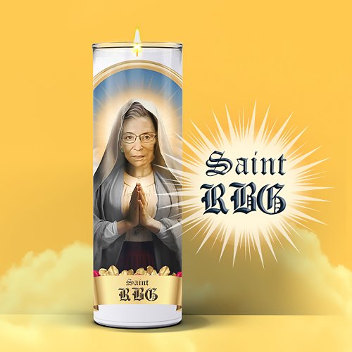 Saint RBG Prayer Candle Sticker
