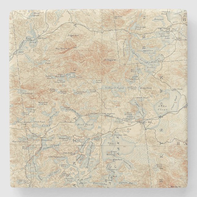 Saint Regis Canoe Area Details in the Adirondacks  Stone Coaster (Front)