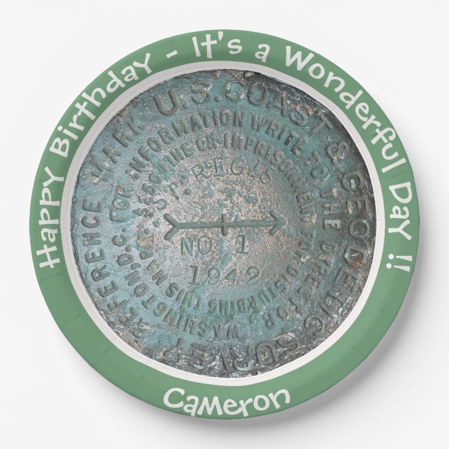 Saint Regis Mountain USGS Benchmark Party Items Paper Plates (Front)