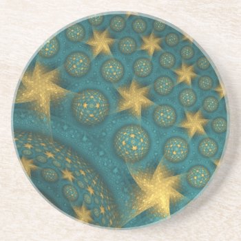 Saint-remy Revisited Abstract Star Pattern Drink Coaster by skellorg at Zazzle