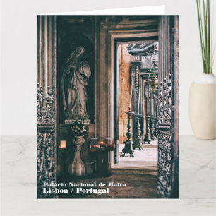 Saint Rita of Cascia statue in Mafra Palace Letterpress Thank You Card