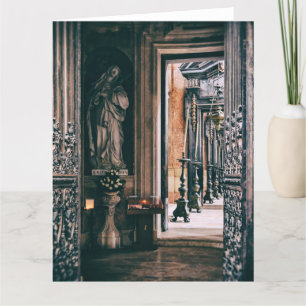 Saint Rita of Cascia statue in Mafra Palace Letterpress Thank You Card