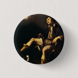 Saint Roch and the Angel Baroque Art Masterpiece Button