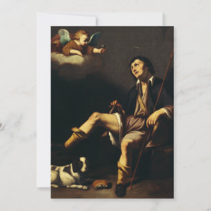 Saint Roch and the Angel Baroque Art Masterpiece Invitation