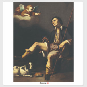 Saint Roch and the Angel Baroque Art Masterpiece Sticker