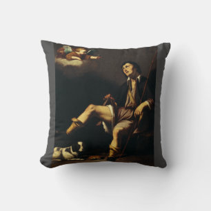 Saint Roch and the Angel Baroque Art Masterpiece Throw Pillow