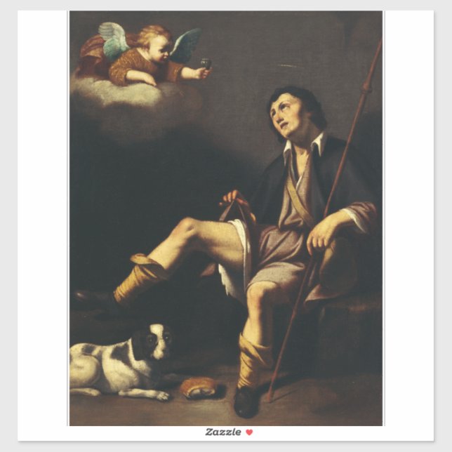 Saint Roch and the Angel by Guy François Sticker (Sheet)