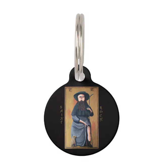 Saint Roch Patron Saint of Dogs Round Pet Tag | Zazzle