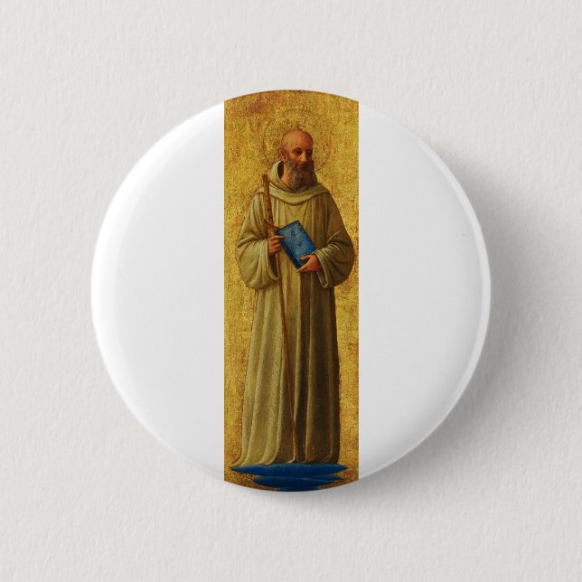 Saint Romuald the founder of the Camaldolese Button (Front)