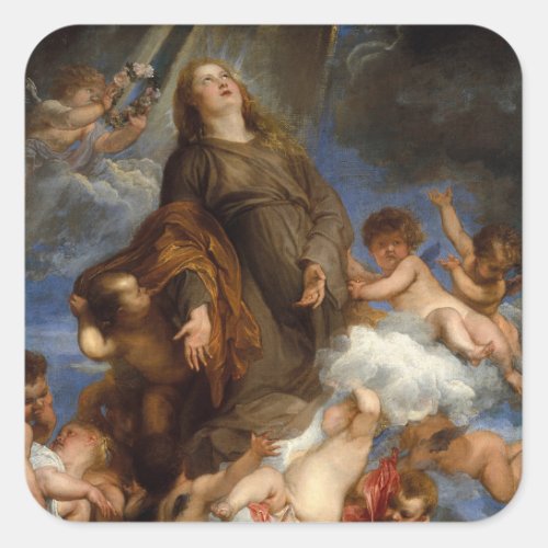 Saint Rosalie Interceding for the Plague_stricken Square Sticker