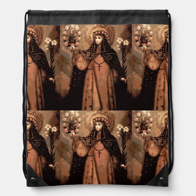saint rose of lima drawstring bag (Front)
