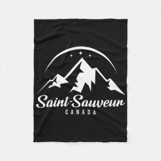 Saint-sauveur Canada Ski Resort Skiing Snowboardin Fleece Blanket