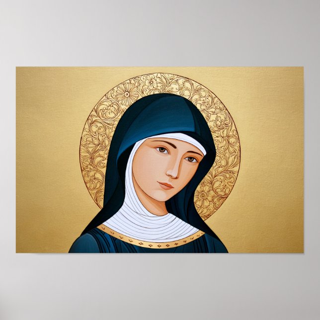 Saint Scholastica: Heart of Prayer Poster (Front)
