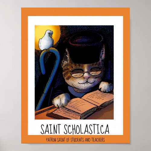 Saint Scholastica Patron Saint of Students Poster