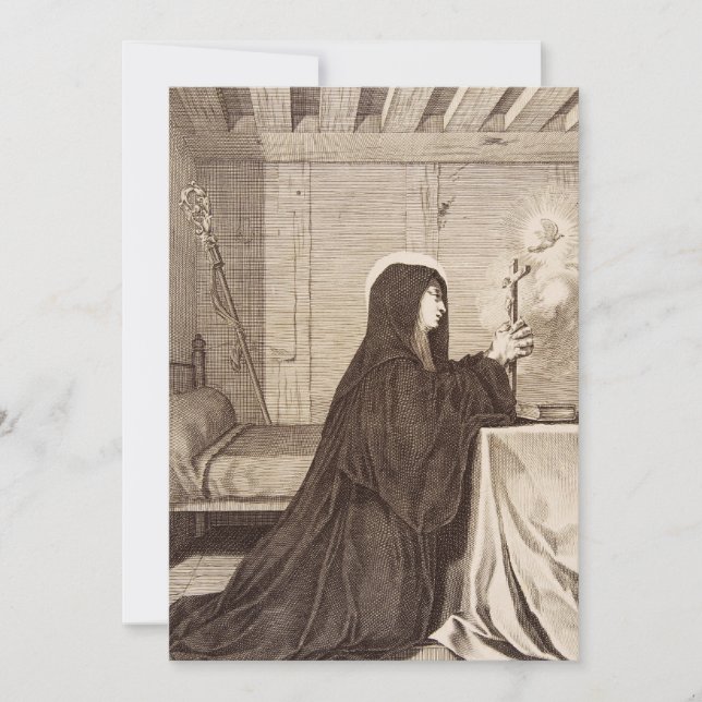 Saint Scholastica Patroness of school Invitation (Front)