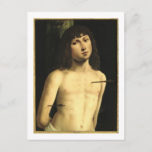 Saint Sebastian c1490s tempera on panel Postcard
