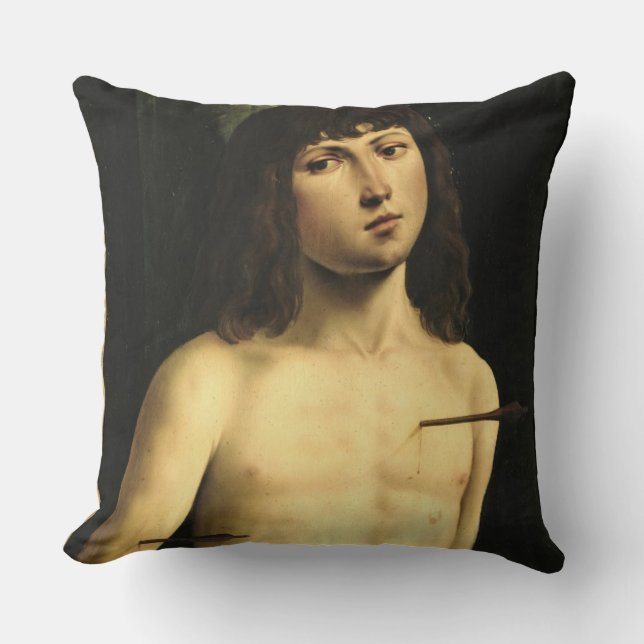 Saint Sebastian, c.1490s (tempera on panel) Throw Pillow (Front)