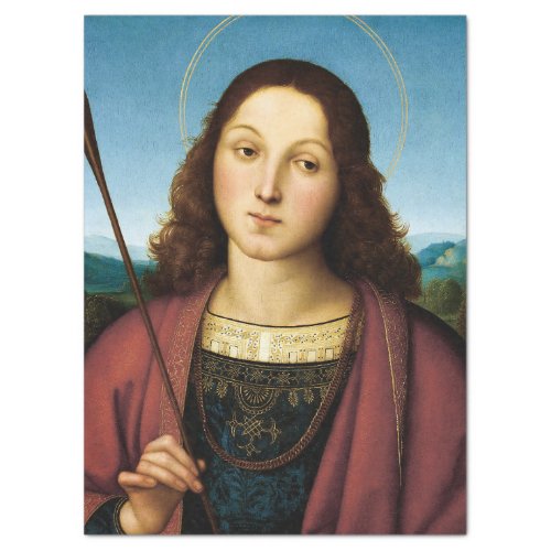 Saint Sebastian San Sebastiano by Raphael Tissue Paper