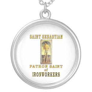 SAINT SEBASTIAN SILVER PLATED NECKLACE