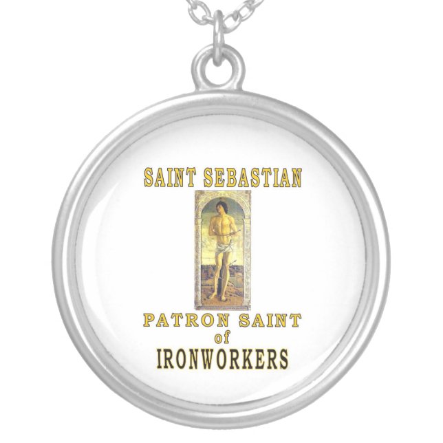 SAINT SEBASTIAN SILVER PLATED NECKLACE (Front)