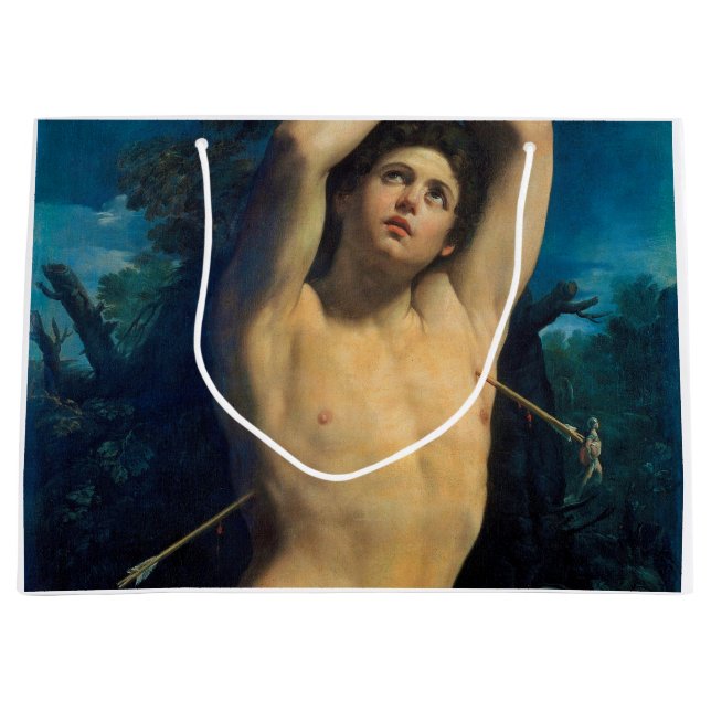 Saint Sebastian (St. Sebastian), Guido Reni Large Gift Bag (Front)