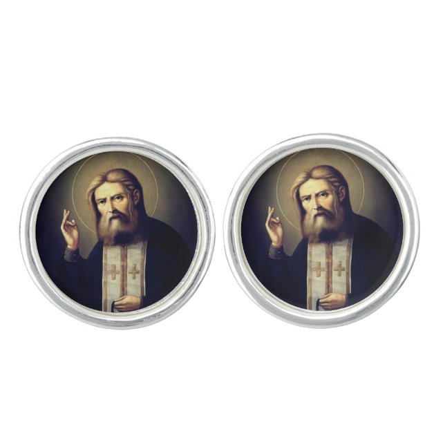 Saint Seraphim of Sarov Cufflinks (Front)