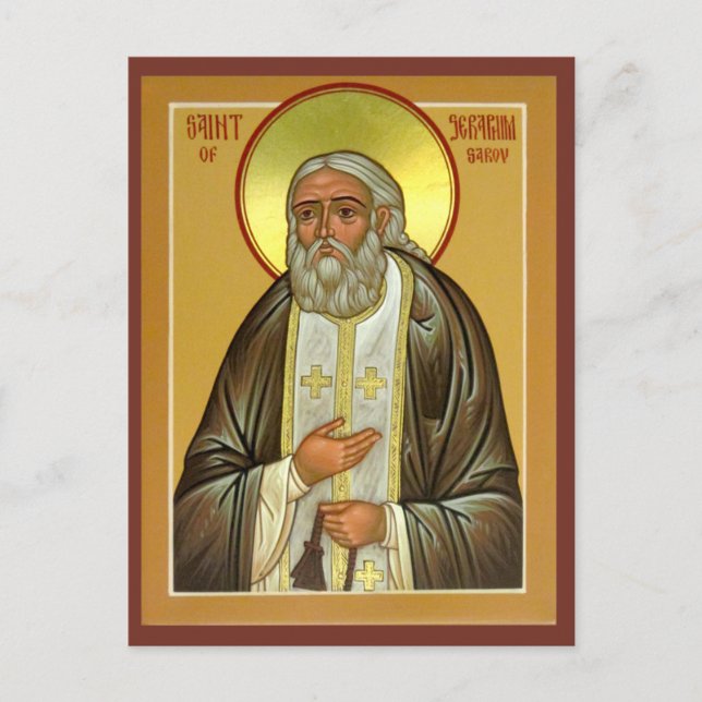 Saint Seraphim of Sarov Prayer Card (Front)