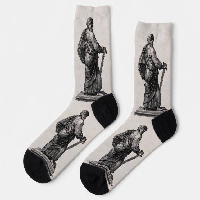 Saint Simon the Zealot Apostle and Preacher Socks (Left)