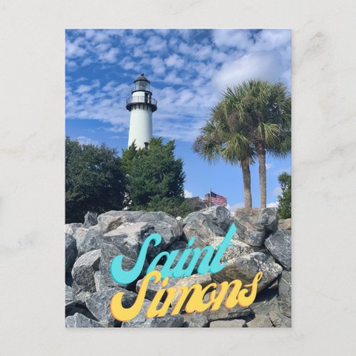 Saint Simons Island Beach Lighthouse Postcard